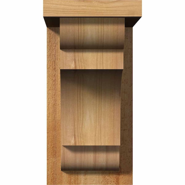 New Brighton Rough Sawn Corbel W/Backplate, Western Red Cedar, 6W X 12D X 12H